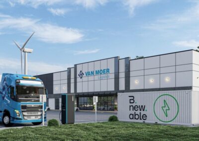 Van Moer vernetzt Schellladeinfrastruktur, Solaranlage und Batteriespeicherspeichersystem